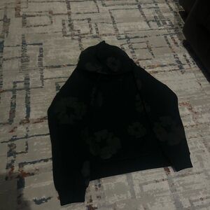 Black Floral-Print Men's Hoodie